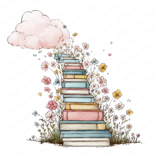 Wildflower Book Dream Staircase fussy cut sheet in US Letter format showing all 12 designs on one printable page