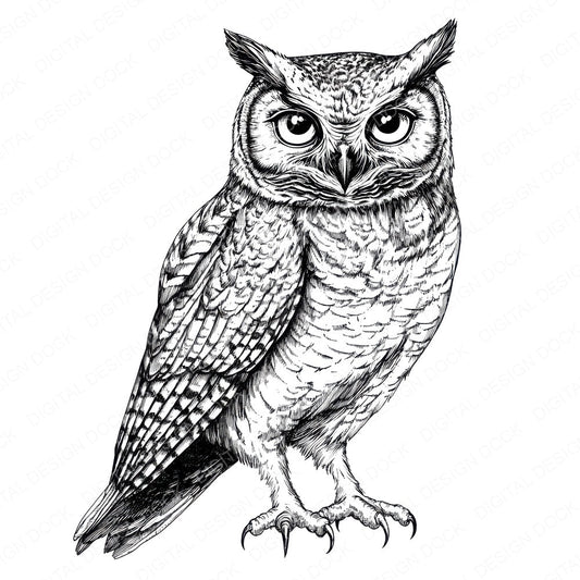 Wise Owl Drawing fussy cut sheet in US Letter format showing all 12 designs on one printable page