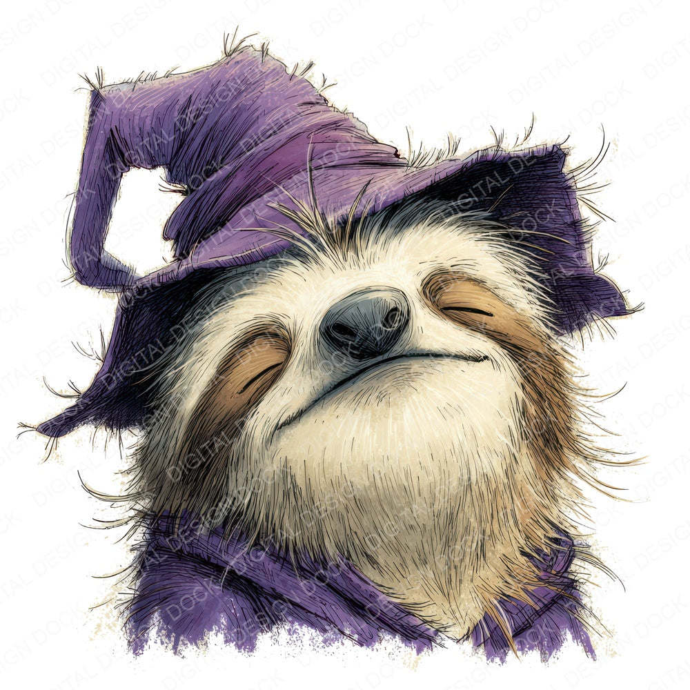 Wizard Sloth Portrait Clipart Set (DDD007532)