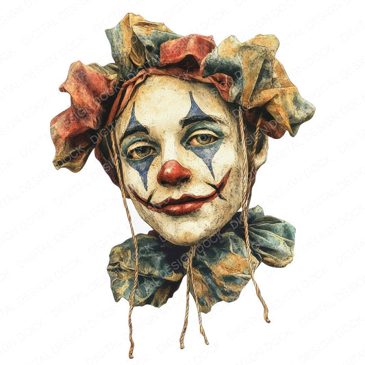 Wooden Puppet with Strings fussy cut sheet in US Letter format showing all 12 designs on one printable page