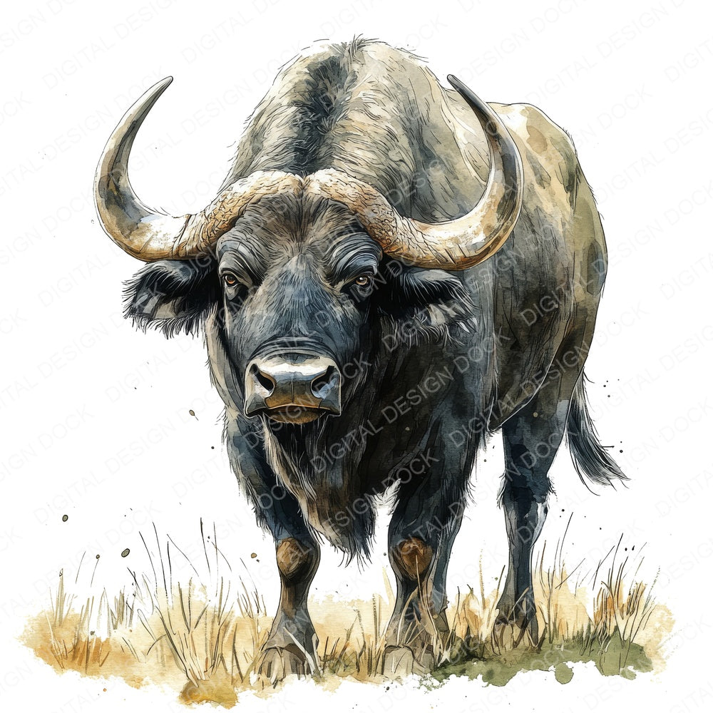 Working Buffalo fussy cut sheet in US Letter format showing all 12 designs on one printable page