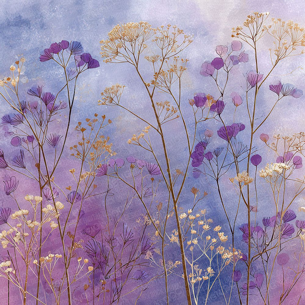Purple Wash Wildflower Background Digital Paper Pack (DDD000052)