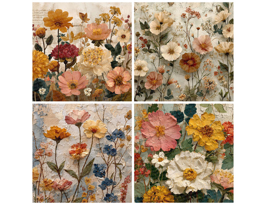 Vintage Wildflower Background Digital Paper Pack (DDD000054)