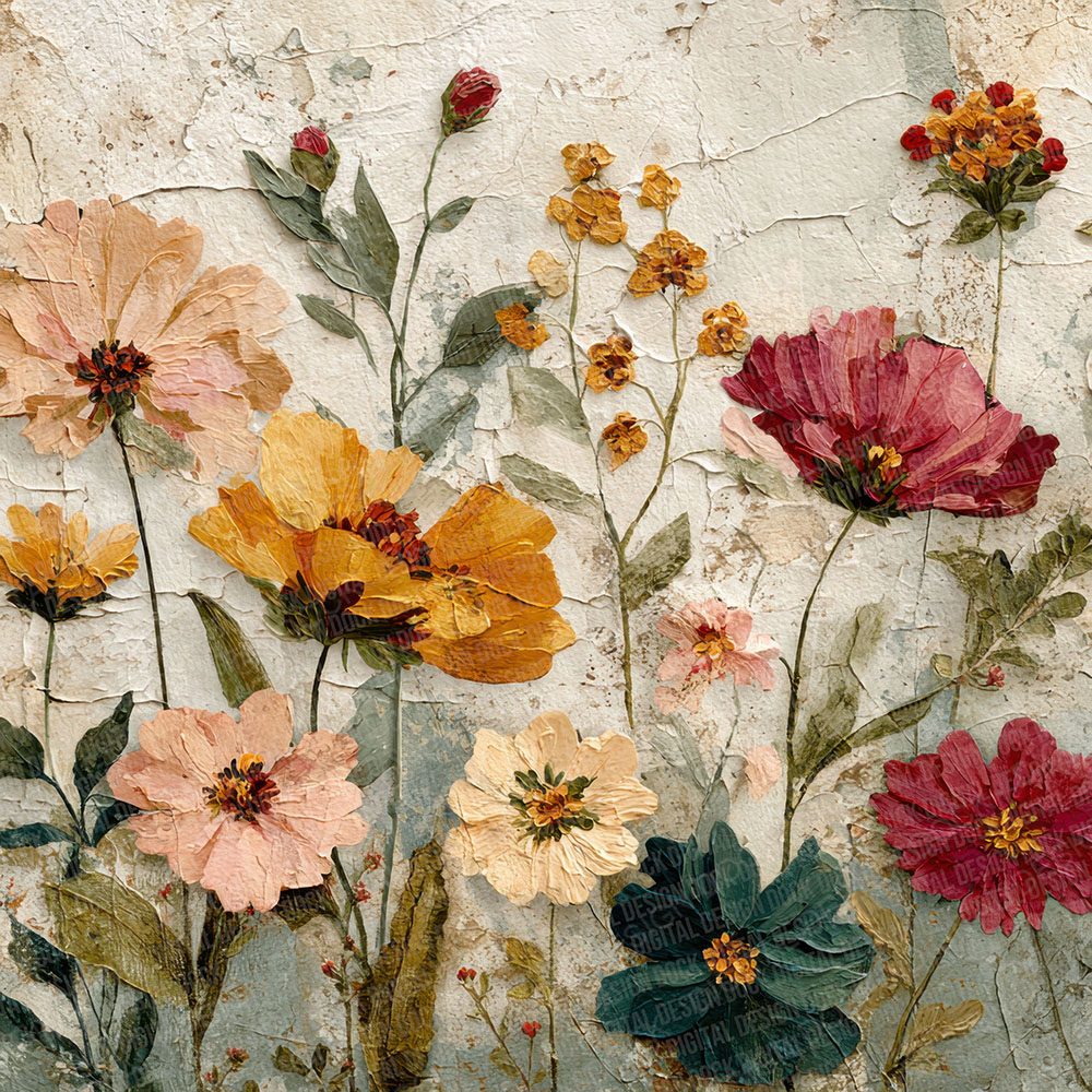 Vintage Wildflower Background Digital Paper Pack (DDD000054)