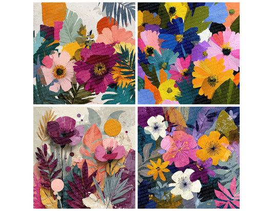 Wildflower Collage Background Digital Paper Pack (DDD000056)