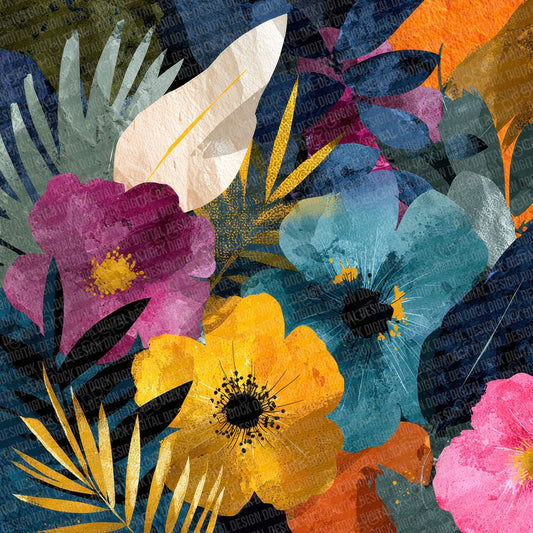 Wildflower Collage Background Digital Paper Pack (DDD000056)