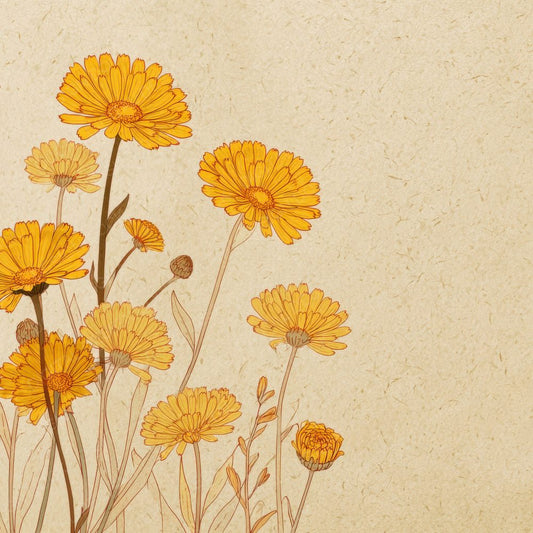 Butter Calendula Outline Background Digital Paper Pack (DDD000063)