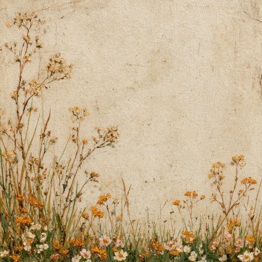 Cream Wildflower Base Background Digital Paper Pack (DDD000066)