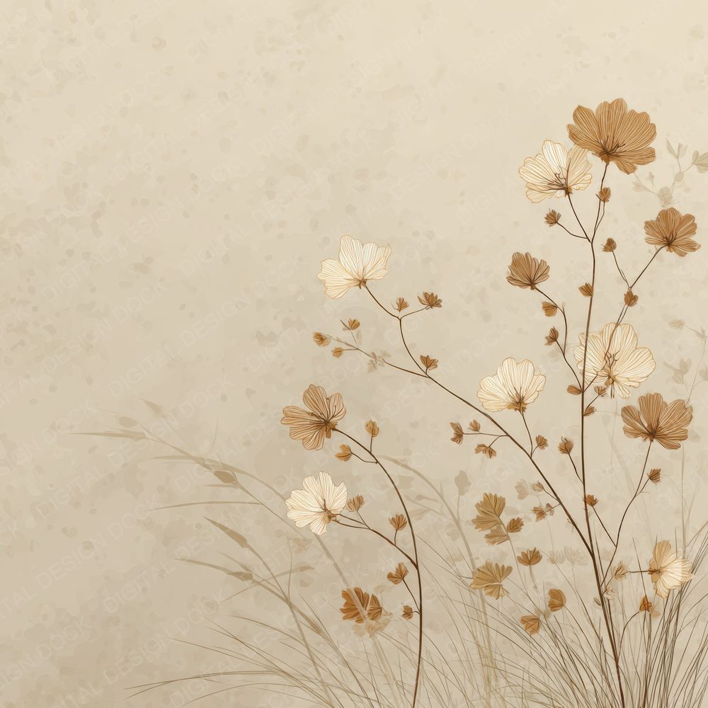 Porcelain Meadow Outline Background Digital Paper Pack (DDD000095)