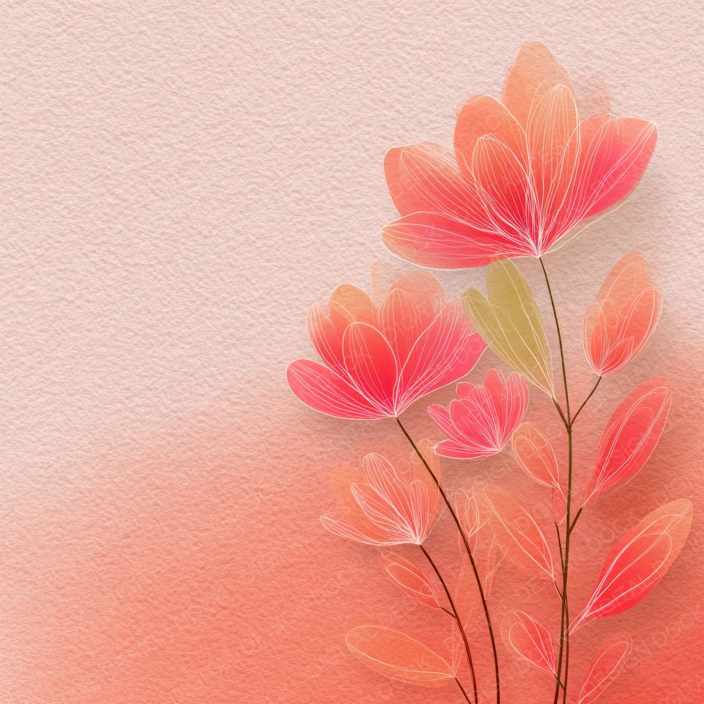 Neon Flower Outline Cream Digital Paper Pack (DDD000111)