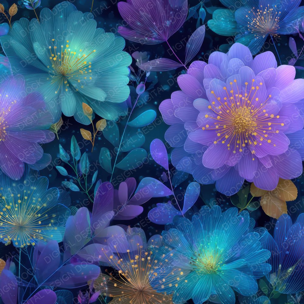 Neon Wildflower Light Background Digital Paper Pack (DDD000114)
