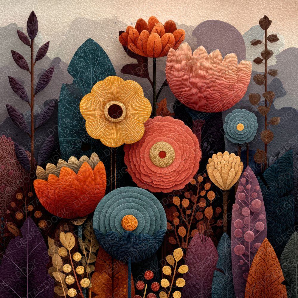 Carrington Surreal Floral Background Digital Paper Pack (DDD000123)