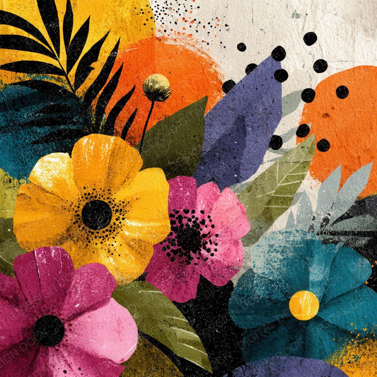 Kandinsky Abstract Floral Background Digital Paper Pack (DDD000128)