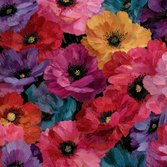 Expressive Poppy Floral Background Digital Paper Pack (DDD000148)