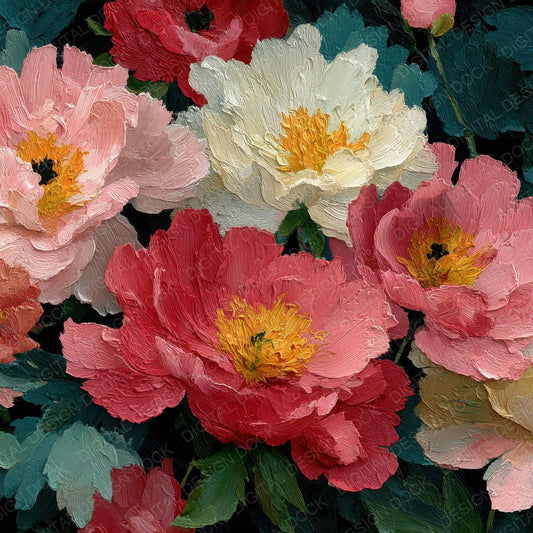 Layered Peony Floral Background Digital Paper Pack (DDD000151)
