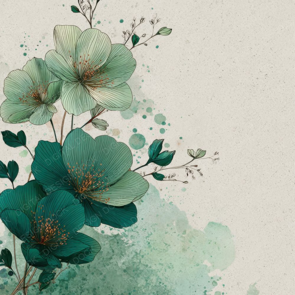 Eucalyptus Hellebore Ink Background Digital Paper Pack (DDD000167)