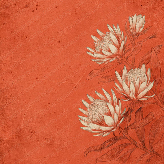Rust Protea Ink Background Digital Paper Pack (DDD000177)
