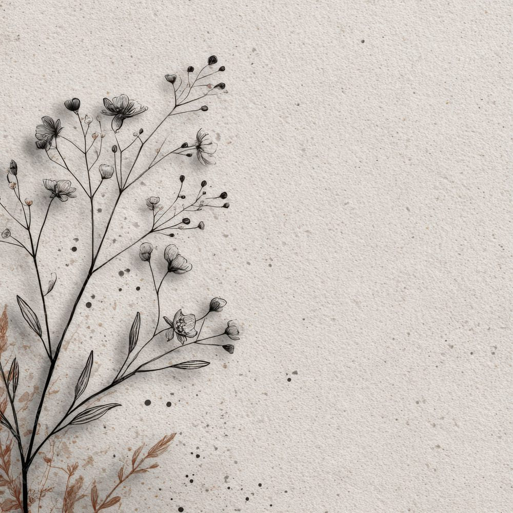 Chalk Botanical Ink Background Digital Paper Pack (DDD000183)