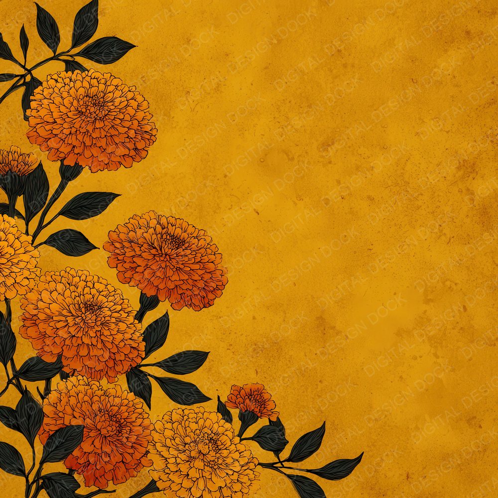 Mustard Marigold Ink Background Digital Paper Pack (DDD000189)