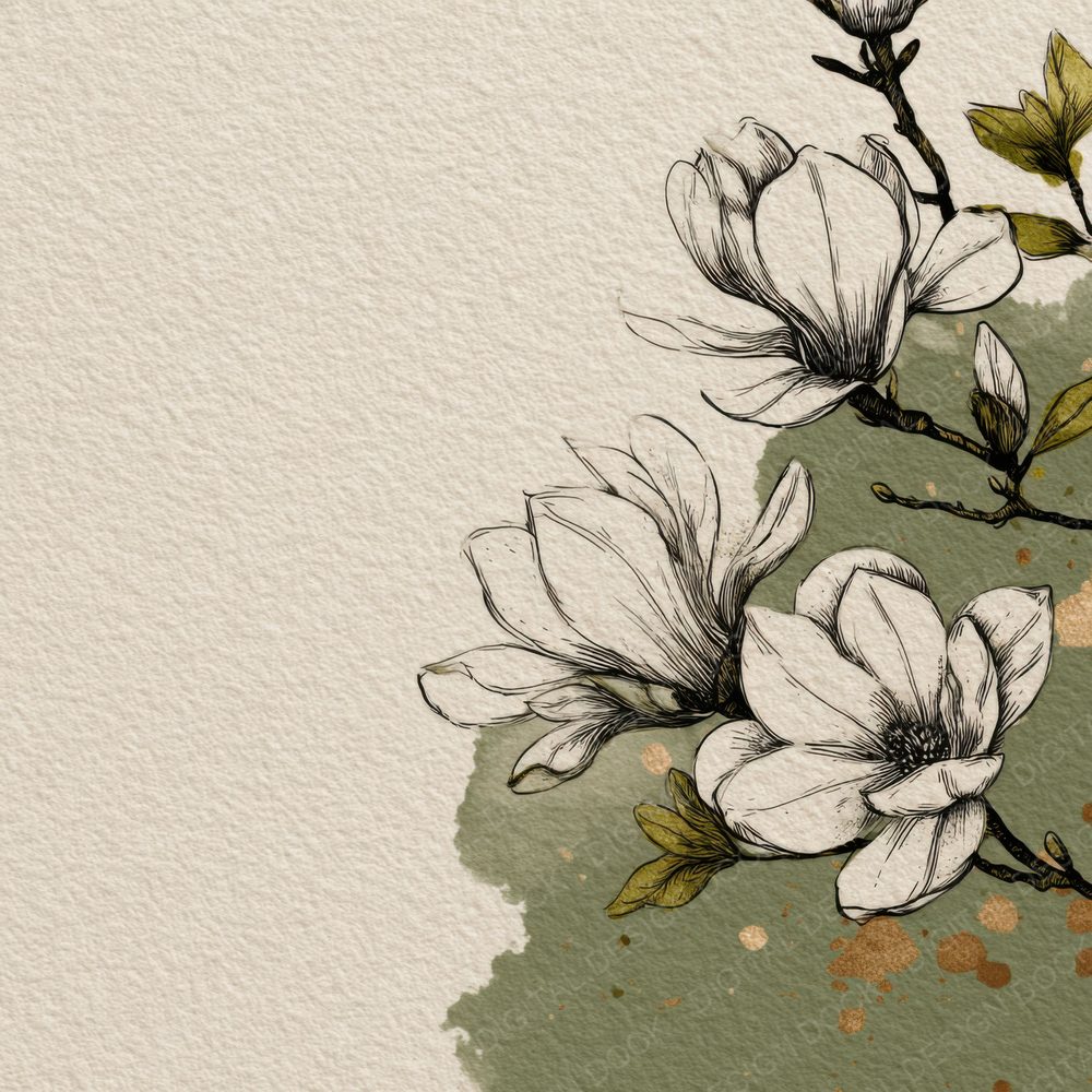 Olive Magnolia Ink Background Digital Paper Pack (DDD000190)