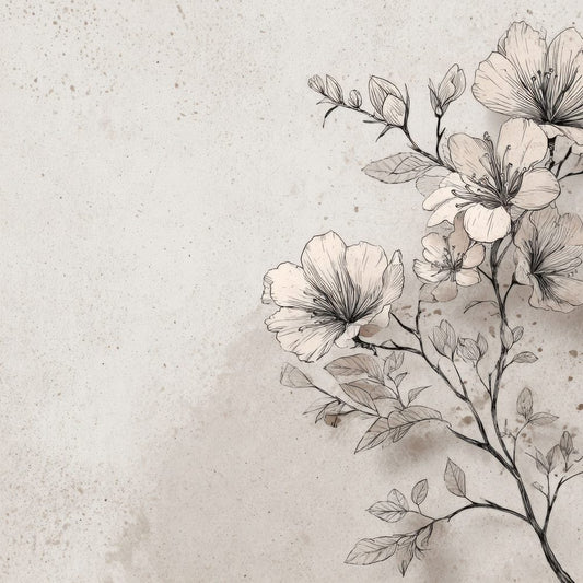 Pearl Botanical Ink Background Digital Paper Pack (DDD000192)