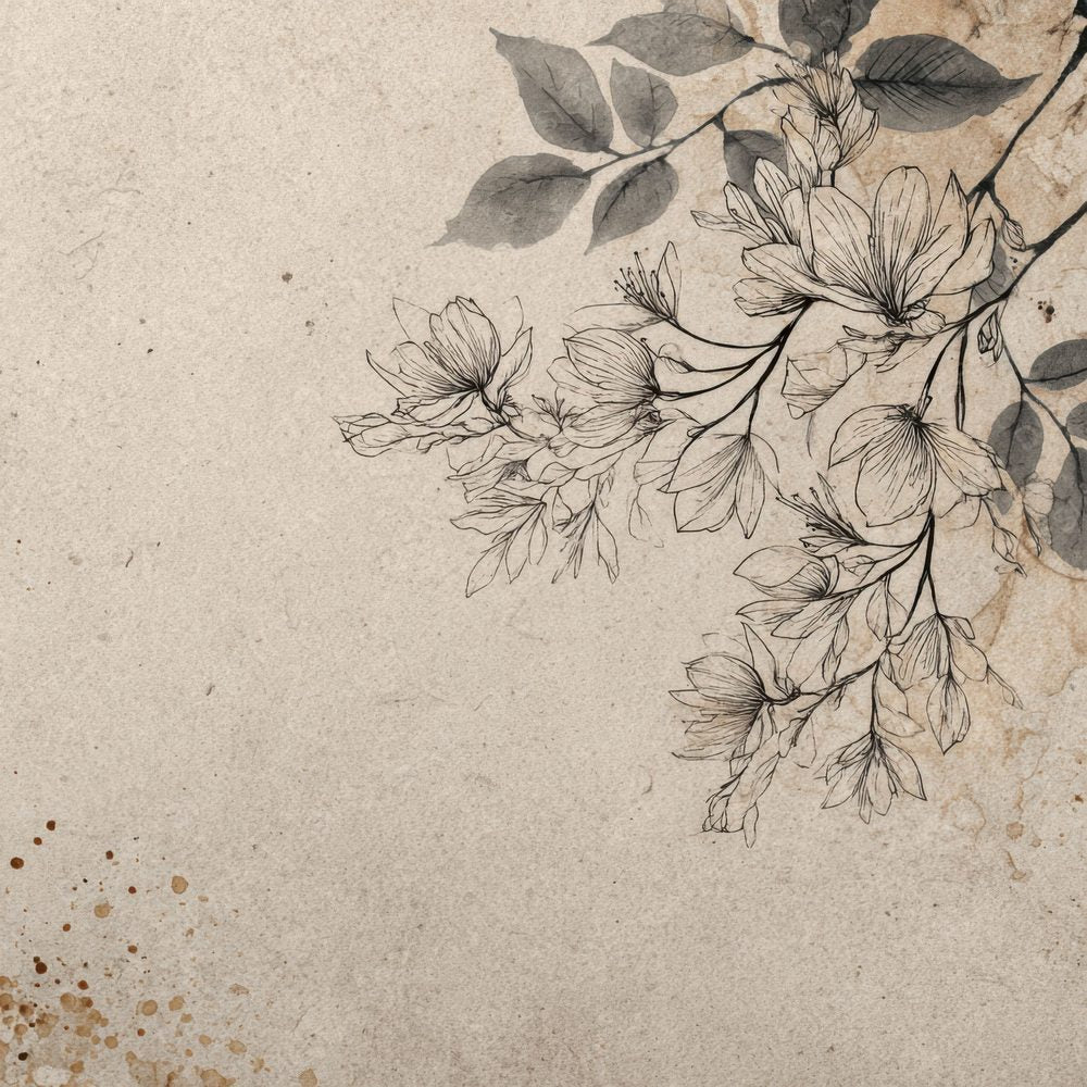 Pearl Botanical Ink Background Digital Paper Pack (DDD000192)