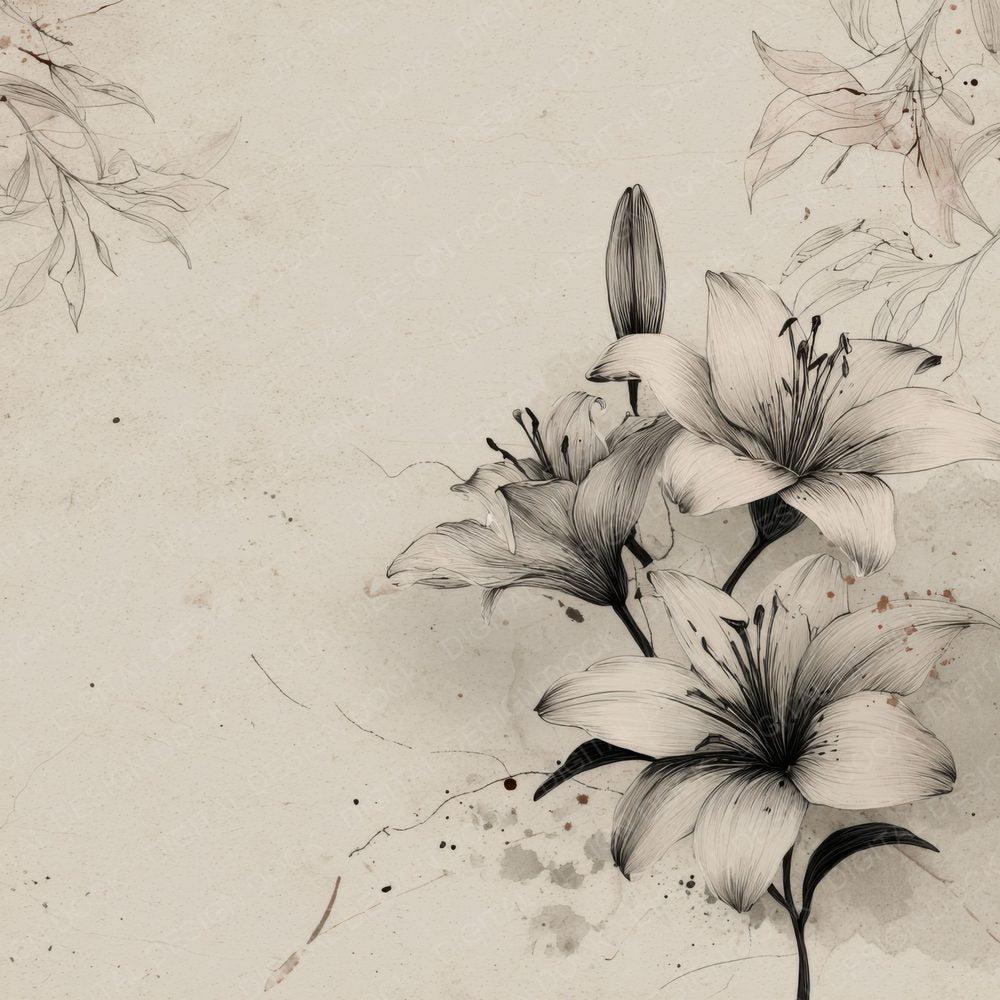 Charcoal Lily Ink Background Digital Paper Pack (DDD000204)