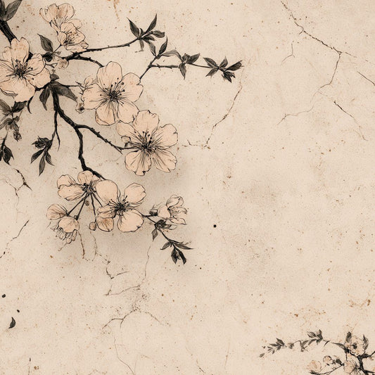 Fading Floral Ink Outline Background Digital Paper Pack (DDD000209)