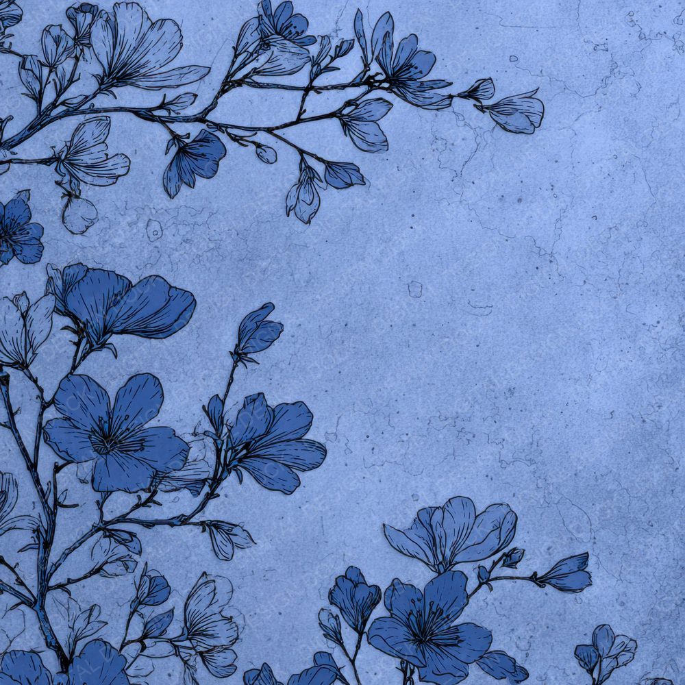 Indigo Floral Ink Background Digital Paper Pack (DDD000212)