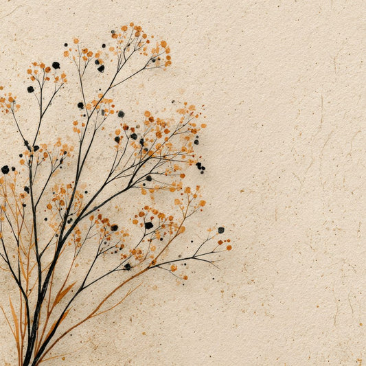 Oat Botanical Corner Ink Background Digital Paper Pack (DDD000215)