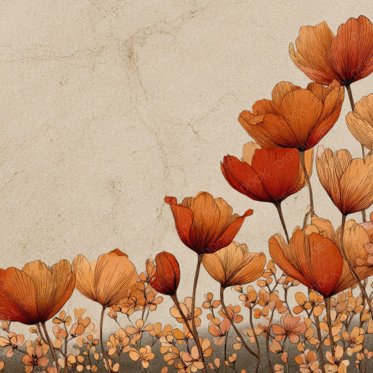 Tulip Ink Border Background Digital Paper Pack (DDD000220)