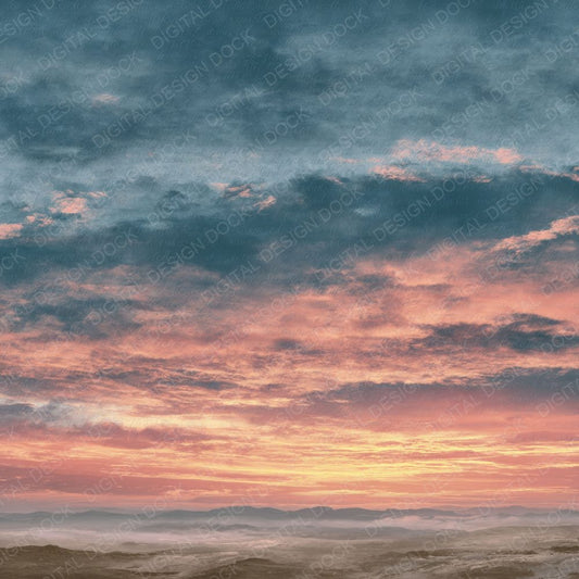 Dawn Horizon Script Cloud Background Digital Paper Pack (DDD000226)