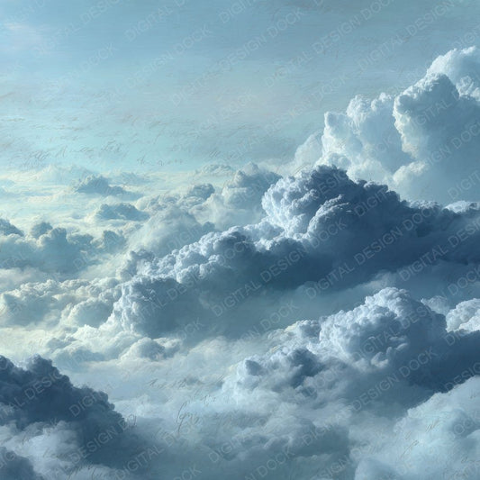 Morning Fog Script Cloud Background Digital Paper Pack (DDD000229)