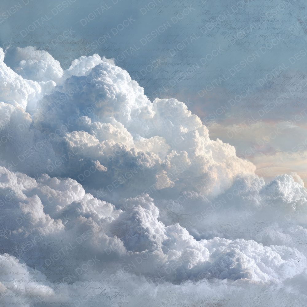Morning Fog Script Cloud Background Digital Paper Pack (DDD000229)