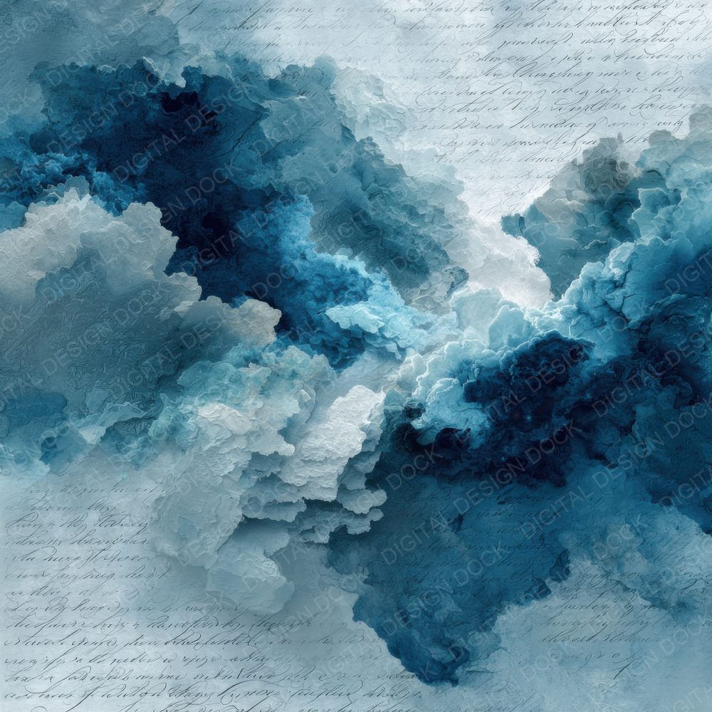 Painterly Storm Script Cloud Background Digital Paper Pack (DDD000231)