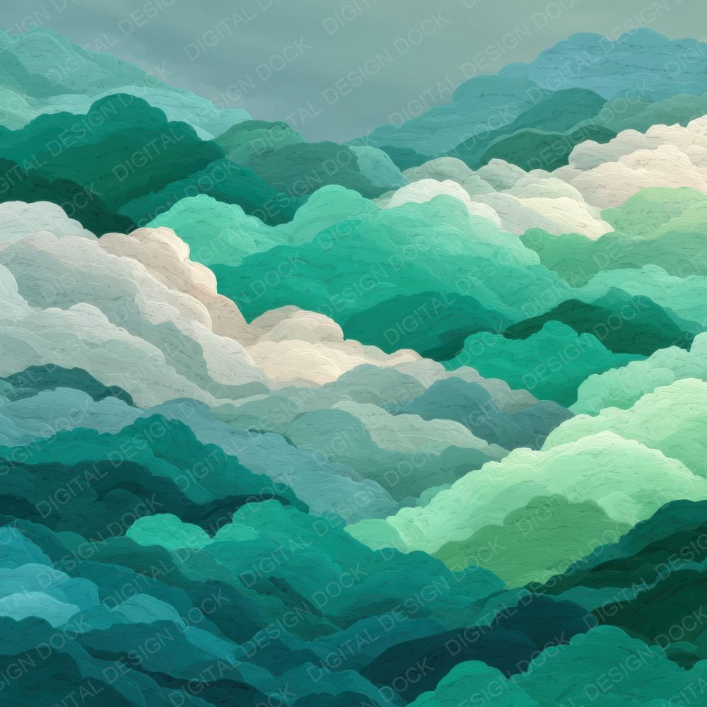 Seafoam Abstract Script Cloud Background Digital Paper Pack (DDD000234)