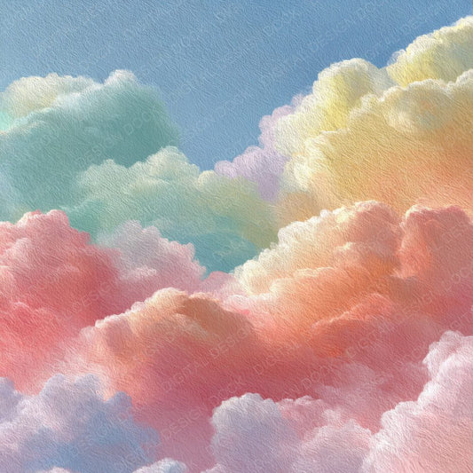 Soft Morning Script Cloud Background Digital Paper Pack (DDD000235)