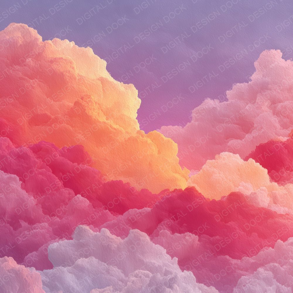 Sunset Haze Script Cloud Background Digital Paper Pack (DDD000236)