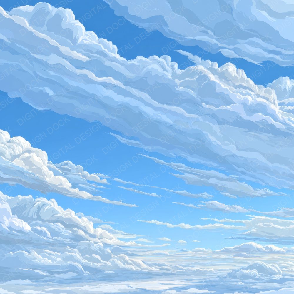 Winter Sky Script Cloud Background Digital Paper Pack (DDD000240)