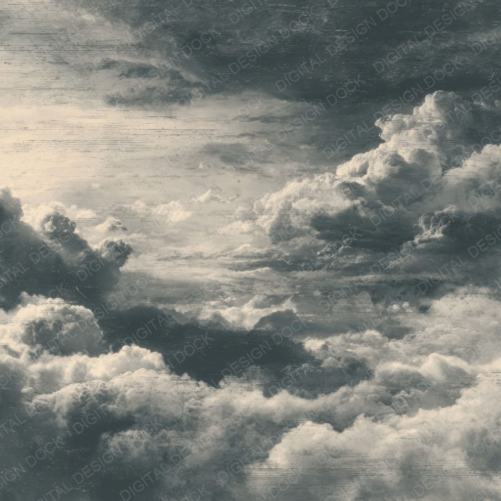 Graphite Sky Script Cloud Background Digital Paper Pack (DDD000249)