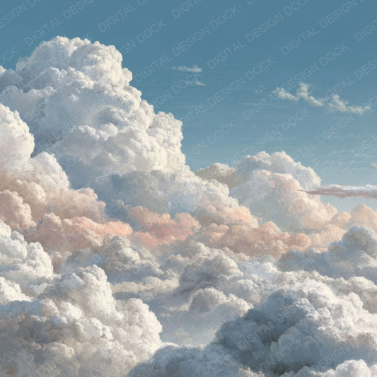 Morning Stratus Script Cloud Background Digital Paper Pack (DDD000255)