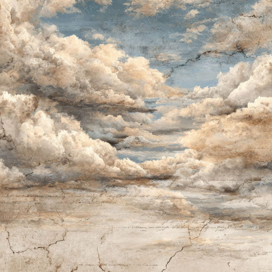 Overcast Script Cloud Background Digital Paper Pack (DDD000256)