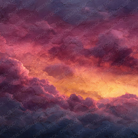 Moody Sunset Cloud Background Digital Paper Pack (DDD000274)