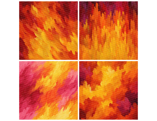 Preview layout showing Painterly Fire Texture papers arranged as background pages for junk journals and mixed media crafts
