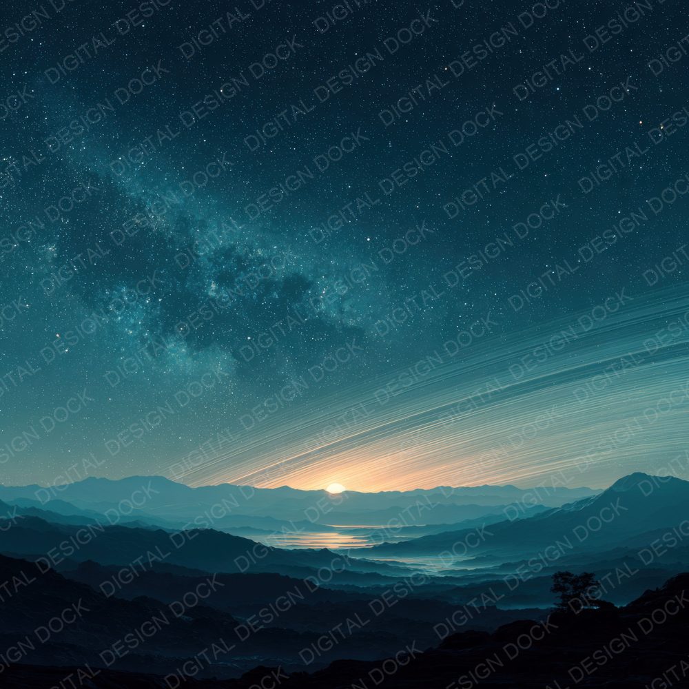 Planet Horizon Space Background Digital Paper Pack (DDD000294)