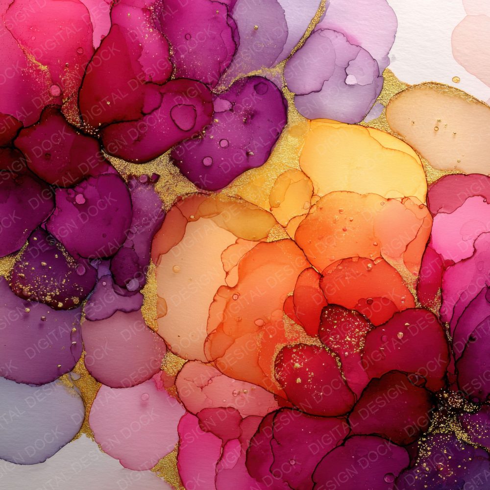 Coral Magenta Alcohol Ink Background Digital Paper Pack (DDD000302)