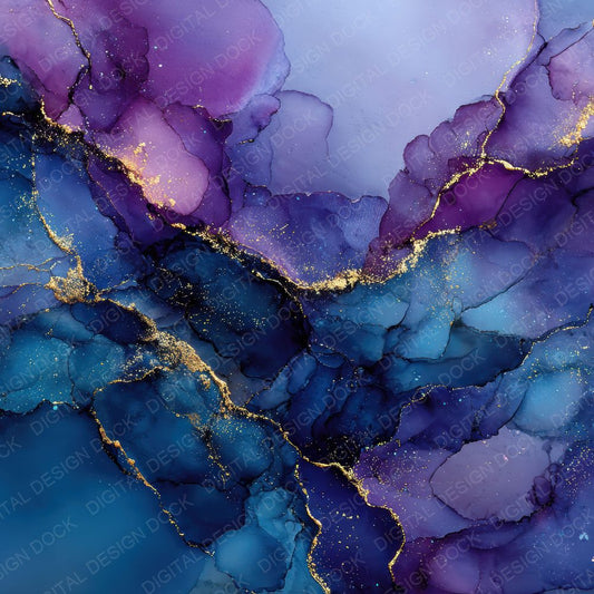 Dark Indigo Alcohol Ink Background Digital Paper Pack (DDD000303)