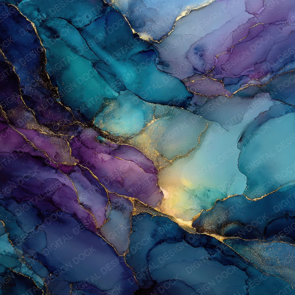 Dark Indigo Alcohol Ink Background Digital Paper Pack (DDD000303)