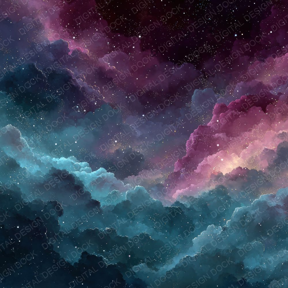 Horizontal Nebula Space Background Digital Paper Pack (DDD000306)