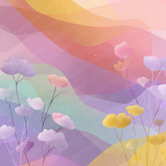 Subtle Floral Veil Wash Background Digital Paper Pack (DDD000318)
